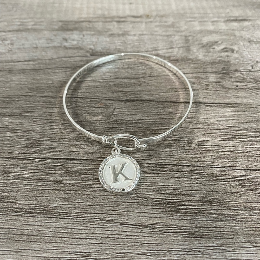 “K” Charm Bracelet in Silver